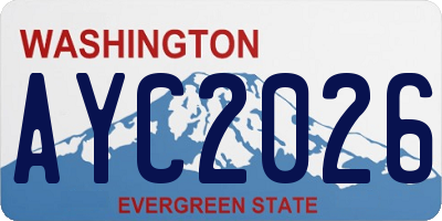 WA license plate AYC2026