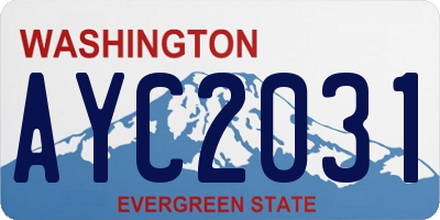 WA license plate AYC2031