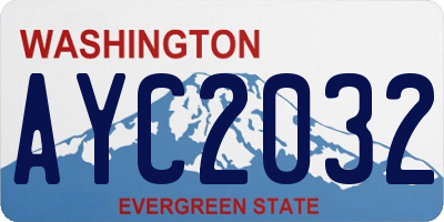 WA license plate AYC2032