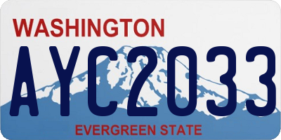 WA license plate AYC2033