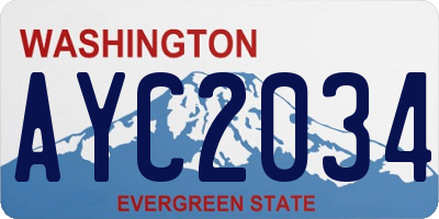 WA license plate AYC2034