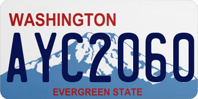 WA license plate AYC2060