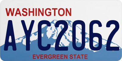 WA license plate AYC2062