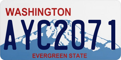 WA license plate AYC2071