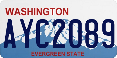 WA license plate AYC2089