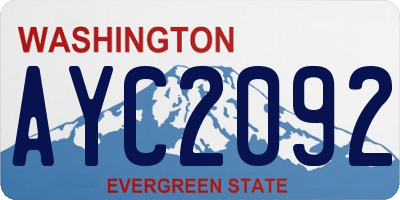WA license plate AYC2092