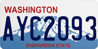 WA license plate AYC2093