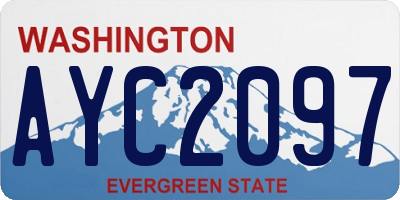 WA license plate AYC2097