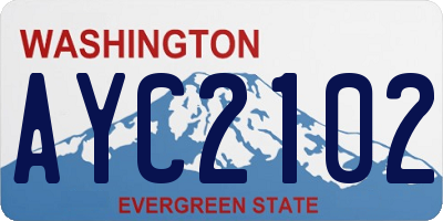 WA license plate AYC2102