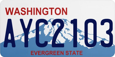 WA license plate AYC2103
