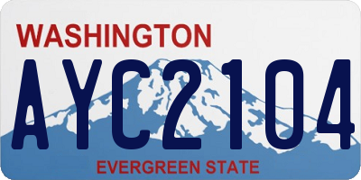 WA license plate AYC2104