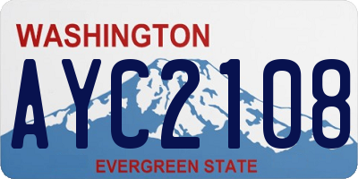 WA license plate AYC2108