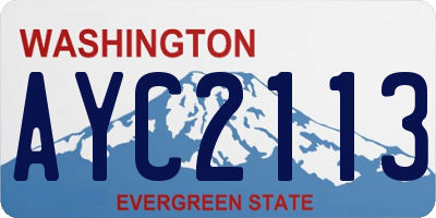 WA license plate AYC2113