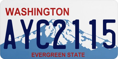 WA license plate AYC2115