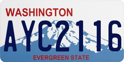 WA license plate AYC2116