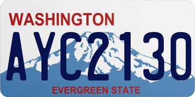 WA license plate AYC2130