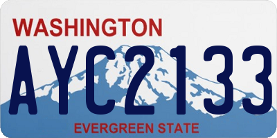 WA license plate AYC2133