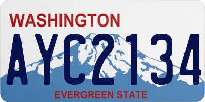 WA license plate AYC2134