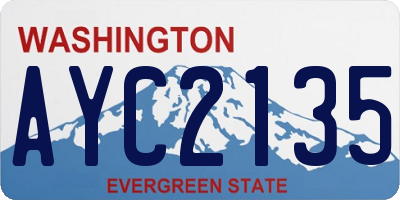 WA license plate AYC2135