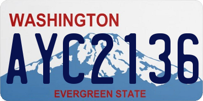 WA license plate AYC2136