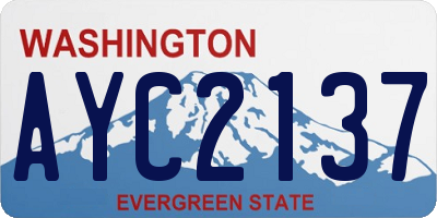 WA license plate AYC2137