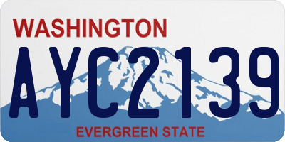 WA license plate AYC2139
