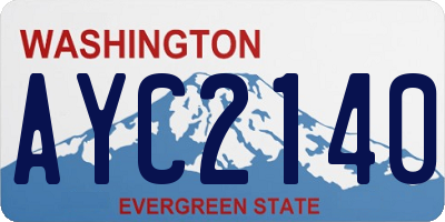 WA license plate AYC2140