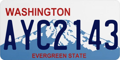 WA license plate AYC2143
