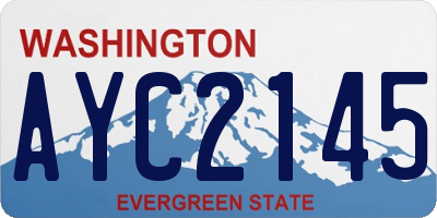 WA license plate AYC2145
