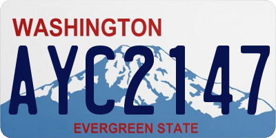WA license plate AYC2147
