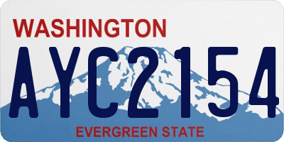 WA license plate AYC2154