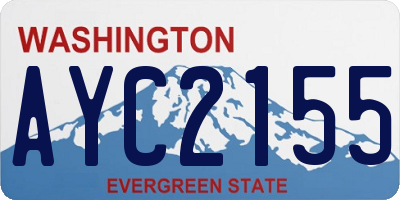 WA license plate AYC2155
