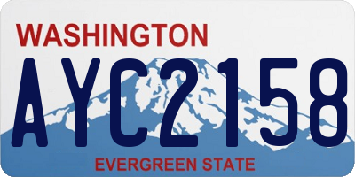WA license plate AYC2158