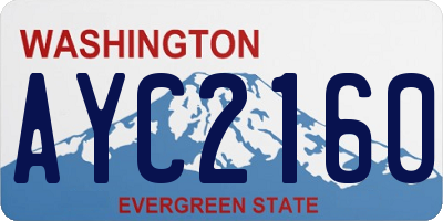 WA license plate AYC2160