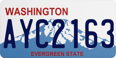 WA license plate AYC2163