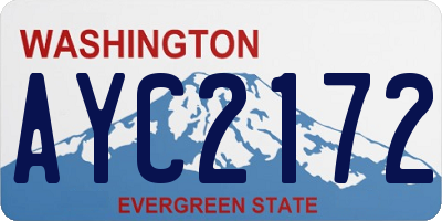 WA license plate AYC2172