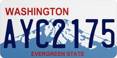 WA license plate AYC2175