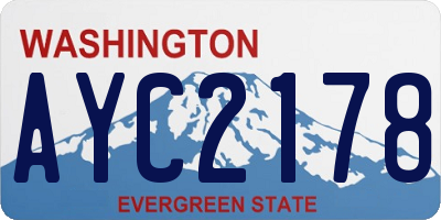 WA license plate AYC2178
