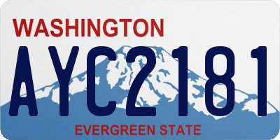 WA license plate AYC2181