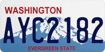 WA license plate AYC2182