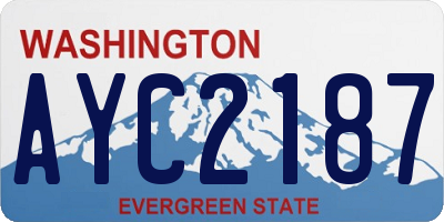 WA license plate AYC2187