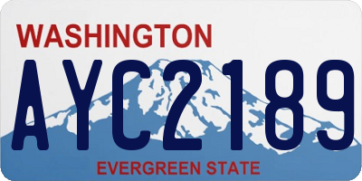 WA license plate AYC2189