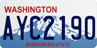 WA license plate AYC2190