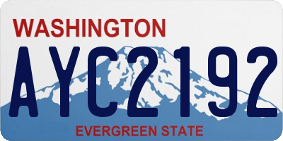 WA license plate AYC2192