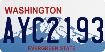 WA license plate AYC2193