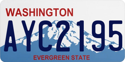 WA license plate AYC2195