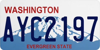 WA license plate AYC2197