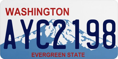 WA license plate AYC2198