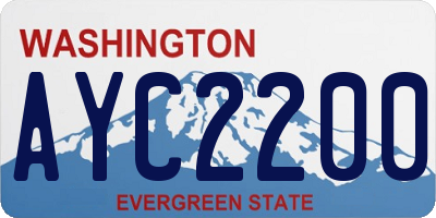 WA license plate AYC2200