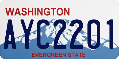 WA license plate AYC2201